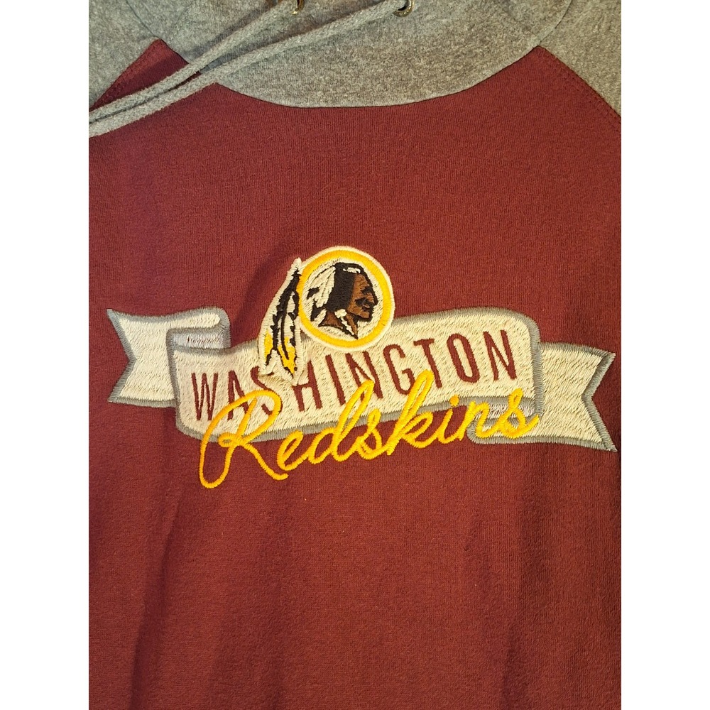 Campus Crew Washington Redskins NFL Hoodie Mens Large Burgundy Raglan Pullover - Picture 11 of 11